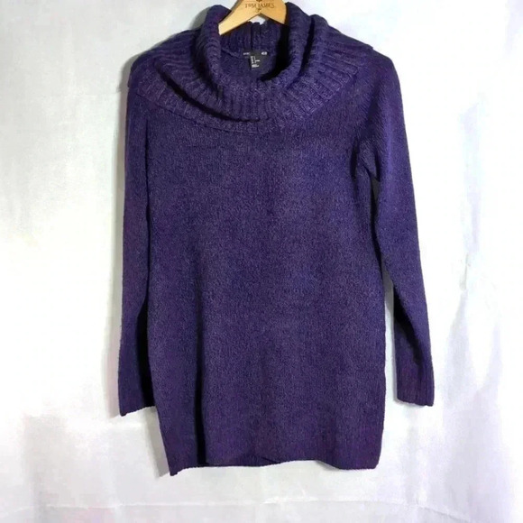Cowl collar long sleeve Tunic sweater by H&M Purple multi color sz S - Picture 1 of 4